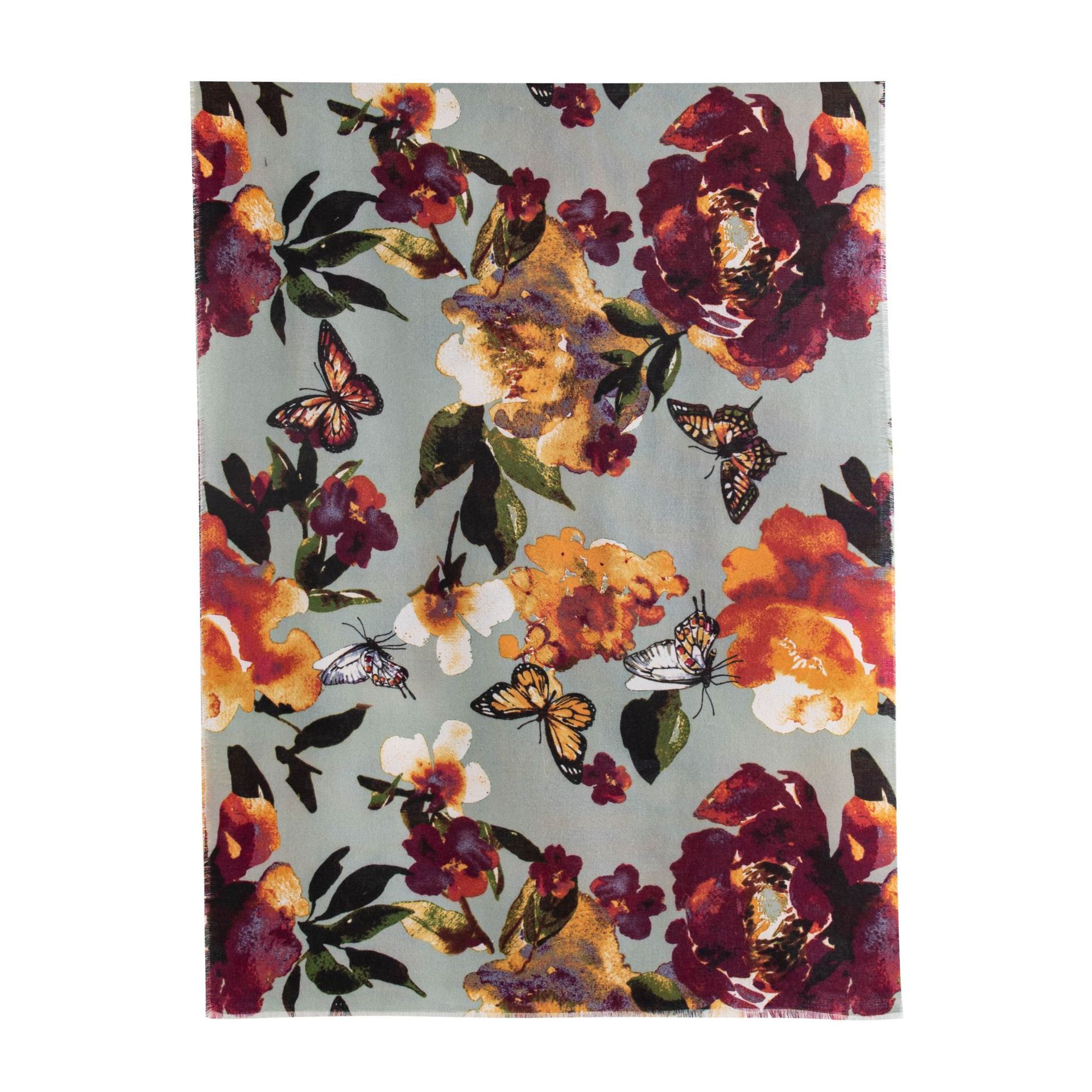 Artificial Cashmere Scarf Female Plant Print Fashion Commuter